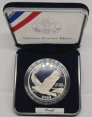 2008 Bald Eagle Proof Silver Dollar US Mint Commemorative w/ COA - Image 1 of 4