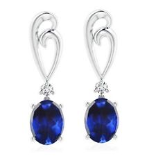 14KT Gold & 4.08Ct Natural Royal Blue Tanzanite IGI Certified Diamond Earrings