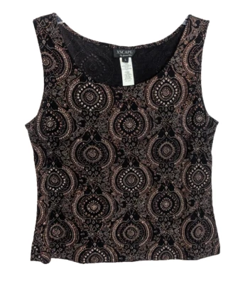 Top de Noche De Colección XSCAPE Negro Brillante Grande K2 Gótico Glamour Capricho Formal Foto 1 de 4