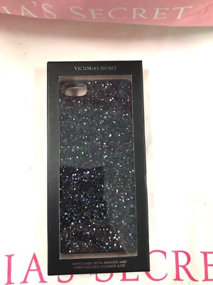Capa Rígida Victoria's Secret Preta Glitter com Espelho Iphone 6/6S NOVA - Imagem 1 de 3