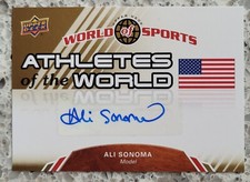 2010 UPPER DECK WORLD OF SPORTS ATHLETES OF THE WORLD AUTO ALI SONOMA MODEL