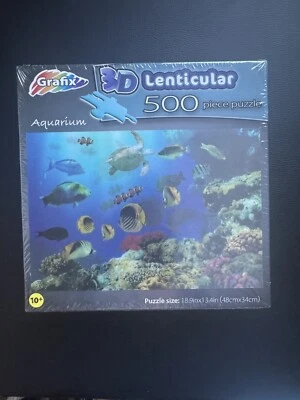 AQUARIUM ~ 500 PC.~  3D LENTICULAR PUZZLE FROM GRAFIX ~ NEW, SEALED - Image 1 of 4