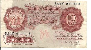 UK / GREAT BRITAIN, 10 SHILLINGS,P#368c , ND(1955-60) - Picture 1 of 2
