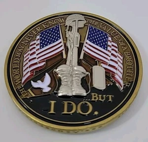 FALLEN HERO BROTHER Honor Boots Rifle Helmet Flags Doves Dog Tags CHALLENGE COIN - Picture 1 of 4