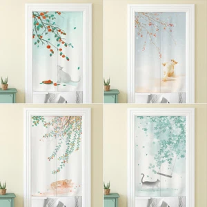 Cat Door Curtain Partition Window Curtain Kitchen Bath Bedroom Free Perforation - Picture 1 of 12