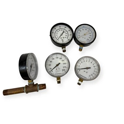 Ashcroft Marsh Weksler Pressure Gauges 0-15 0-200 0-160 0-300 PSI, 5 Pcs Set - Image 1 of 4