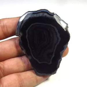 Natural Gemstone Agate Slice Black Geode SLICE Cabs 60x46 mm 132 Cts DIY BS-898 - Picture 1 of 6