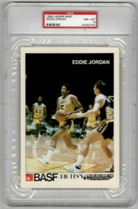 1982-83 BASF Eddie Jordan LAKERS PSA 8 NM Mint Rare Big Ben's pop 2 none higher