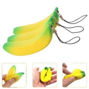 1 pièce 9,5 cm squishy petit pain banane breloque téléphone portable sangle pendentif repose poignet - Photo 1 sur 9