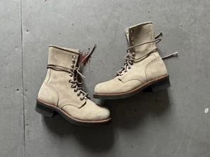 90s vintage Harley Davidson suede leather combat logger biker motorcycle boots - Picture 1 of 10