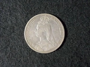 F 1890 Great Britain Silver Crown Coin - Picture 1 of 2