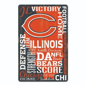 INSEGNA IN LEGNO CHICAGO BEARS DA BEARS WORDAGE 11"X17'' NUOVA WINCRAFT - Foto 1 di 1