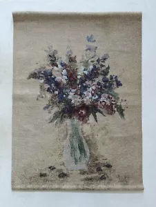 Jacquard Tapestry Wall Hanging Cheri Blum Cut Flowers 25.5" x 34.5" USA - Picture 1 of 12