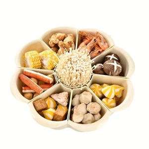 Divided Serving Platter Snacks Party Lazy Susan Turntable Dividers Rotating Dish - Picture 1 of 8