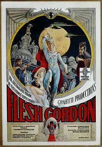 Flesh Gordon Williams Ziehm Vintage Original Dry Mounted Movie Poster 1974 - Picture 1 of 1