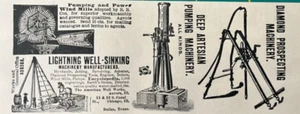 Bombas de bombas molinos de viento Aurora Illinois vintage estampado anuncio American Well Works 1894 - Imagen 1 de 2