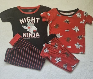 Carter’s Pajama Lot 2 Sets Size 6 - Pieces(4) Ninja Theme Long Sleeve & Pants - Picture 1 of 9