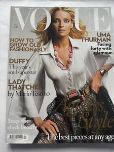 Vintage VOGUE UK Magazine - July 2008 - Uma Thurman Cover - Foto 1 di 4