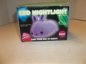 LED Battery Operated Pink Bunny Nightlight - Picture 1 of 2