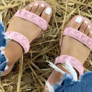 Stuart Weitzman Pastel Pink Floral Double Strap Slip On Jelly Roses Sandals - Picture 1 of 8