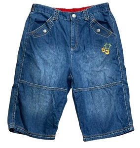 Giordano Junior Denim Boys Adjustable band Orange Stitch Long Shorts Size 14-16Y - Picture 1 of 10