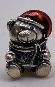 Auténtico Pandora S925 ALE SS Navidad Oso Rojo Esmalte Sombrero Dije 4.2g791391ENMX - Imagen 1 de 5