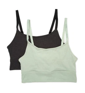 Hanes DHO104 Stretch Long Line Pullover Bralette - 2 Pack - Picture 1 of 4