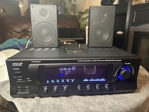 Pyle PT270AIU 300W Stereo Receiver AM/FM w/ iPod Dock + 2 Speakers - No Remote - Picture 1 of 12
