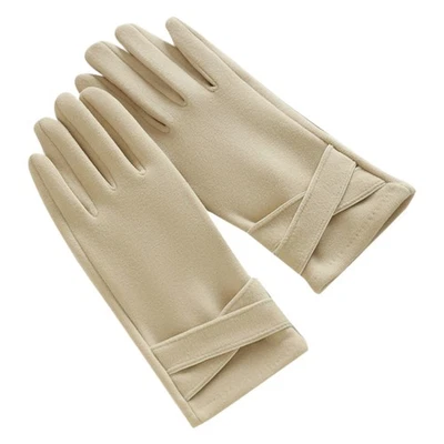 Mujeres Invierno Pantalla Táctil Deportes Guantes a Prueba de Viento Forrados de Vellón Gruesos Cálidos Guantes Foto 1 de 4