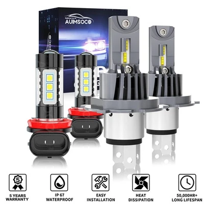 For 2006-2014 Honda Ridgeline Pickup 4-Door LED Front Headlights Fog Light kit - Image 1 of 4