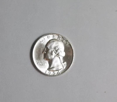 Choice to GEM BU 1954 D Washington Quarter from Orig. Bank Roll Coin #36 - Image 1 of 4