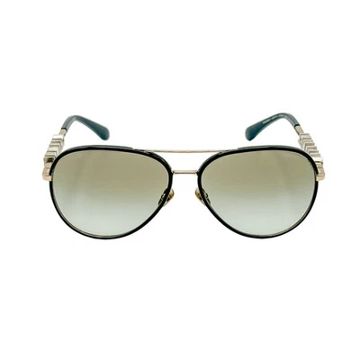 Gafas de sol piloto Chanel marco verde metal dorado 4284-B Foto 1 de 4