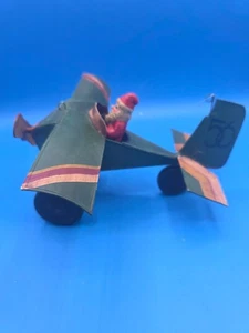 Seltenes DEPT 56 Metall Blechflugzeug mit Weihnachtsmann als Pilot 8,5" Top Zustand - Bild 1 von 6