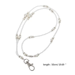 Handgefertigt Perlen Schlüsselband Halskette Ausweis Abzeichen Halter Perlenkette Lanyard Halskette - Bild 1 von 8
