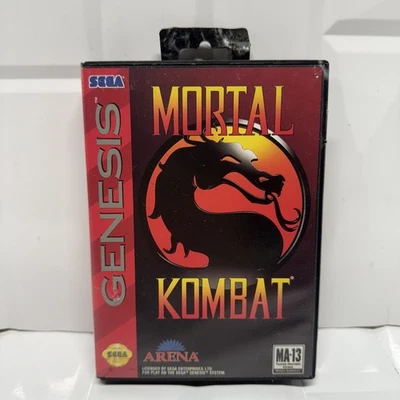 Mortal Kombat (Sega Genesis, 1993) – Box & Manual – Tested & Working - Image 1 of 4