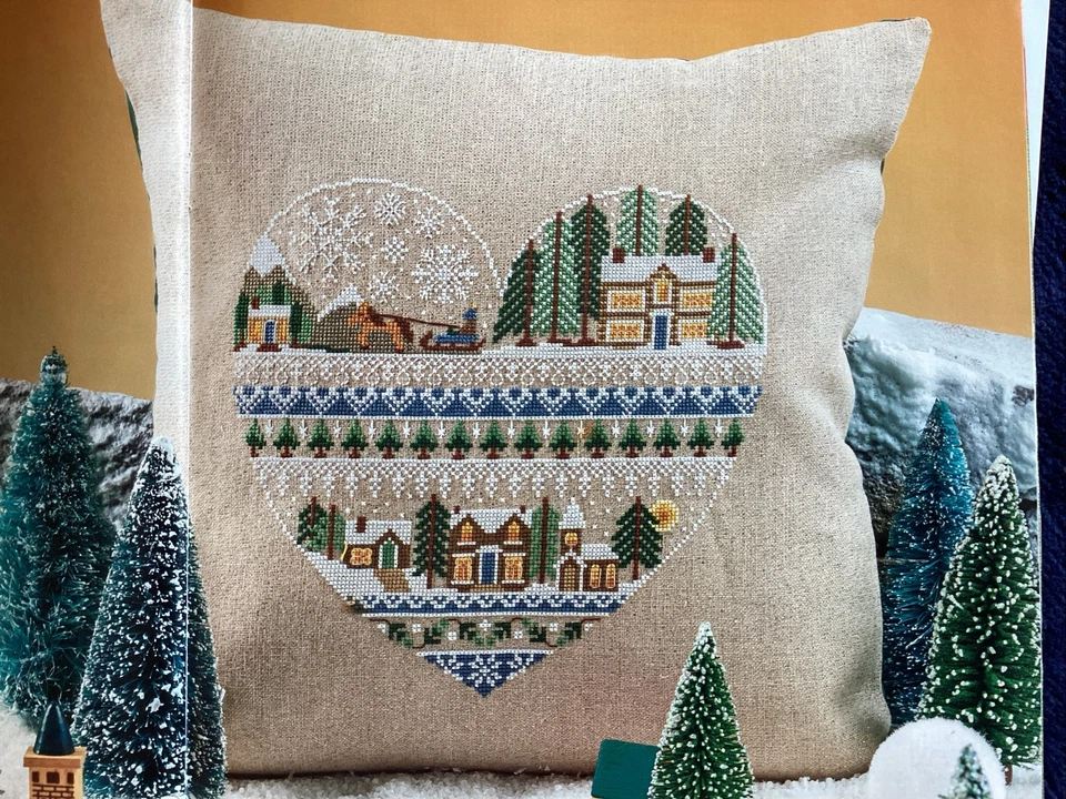 Heart Of Winter Alpine Snowflake Cushion Cover Christmas Cross Stitch Chart - Image 1 of 1