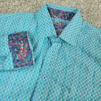 Scully Para Hombres Pequeño Azul Rayas Abotonadas Manga Larga Puño Abatible Western Foto 1 de 4