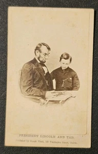 President Abraham Lincoln and Tad 1860s CDV Photo - Picture 1 of 5