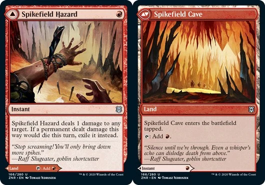 x1 Spikefield Hazard // Spikefield Cave - Zendikar Rising - NM - MTG - Image 1 of 1