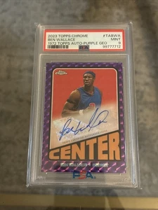 23-24 Topps Chrome Ben Wallace 1972 Topps Auto-Purple Geo PSA 9! 🔥🔥🔥 - Picture 1 of 2