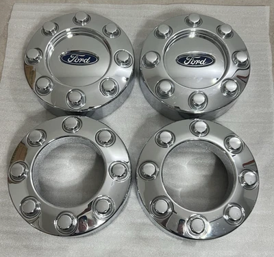 GENUINE OEM Ford F250 F350 SRW Wheel Center Caps 4x4 CHROME 5C34-1A096-KE LE - Image 1 of 4