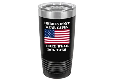 Rogue River Tactical Heroes Don't Wear Capes They Wear Dog Tags Veteran 20 Oz... - Image 1 of 4