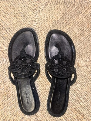 Sandalias Tory Burch negras con estrás talla 10 Foto 1 de 2