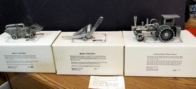 LOT OF 3 SPEC CAST PEWTER FARM EQUIPMENT COLLECTIBLES 1/43 SCALE. (EZS003472) - Image 1 of 4