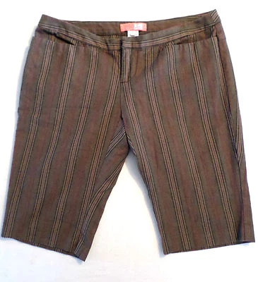 Pantalones Cortos para Mujer o Junior Talla 3 Marca LUX, Hasta Caminar, Marrón Rojo Rayas Foto 1 de 4