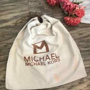 MICHAEL KORS cream linen large purse tote bag dust bag storage w/drawstring - Picture 1 of 10