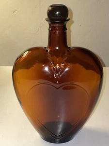 Vintage PAUL MASSON Heart Shaped Valentine Liquor Bottle 9x6” - Picture 1 of 5