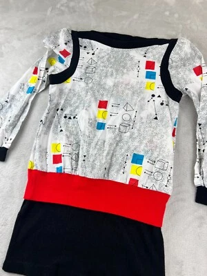 Винтажный DVF DIANE VON FURSTENBERG красный леди ар-деко блузка размер 14 форм - Изображение 1 из 4