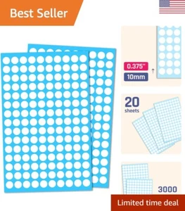 White Circle Labels - 3000 Pack of Round Colored Dot Stickers, Self-Adhesive - Picture 1 of 11