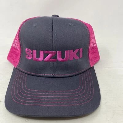 Suzuki Neon Hot Pink Gray Snapback Hat Cap Cobra - Image 1 of 4